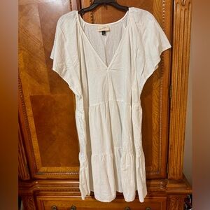 Universal Thread Off-White V-Neck Dress Size 1X